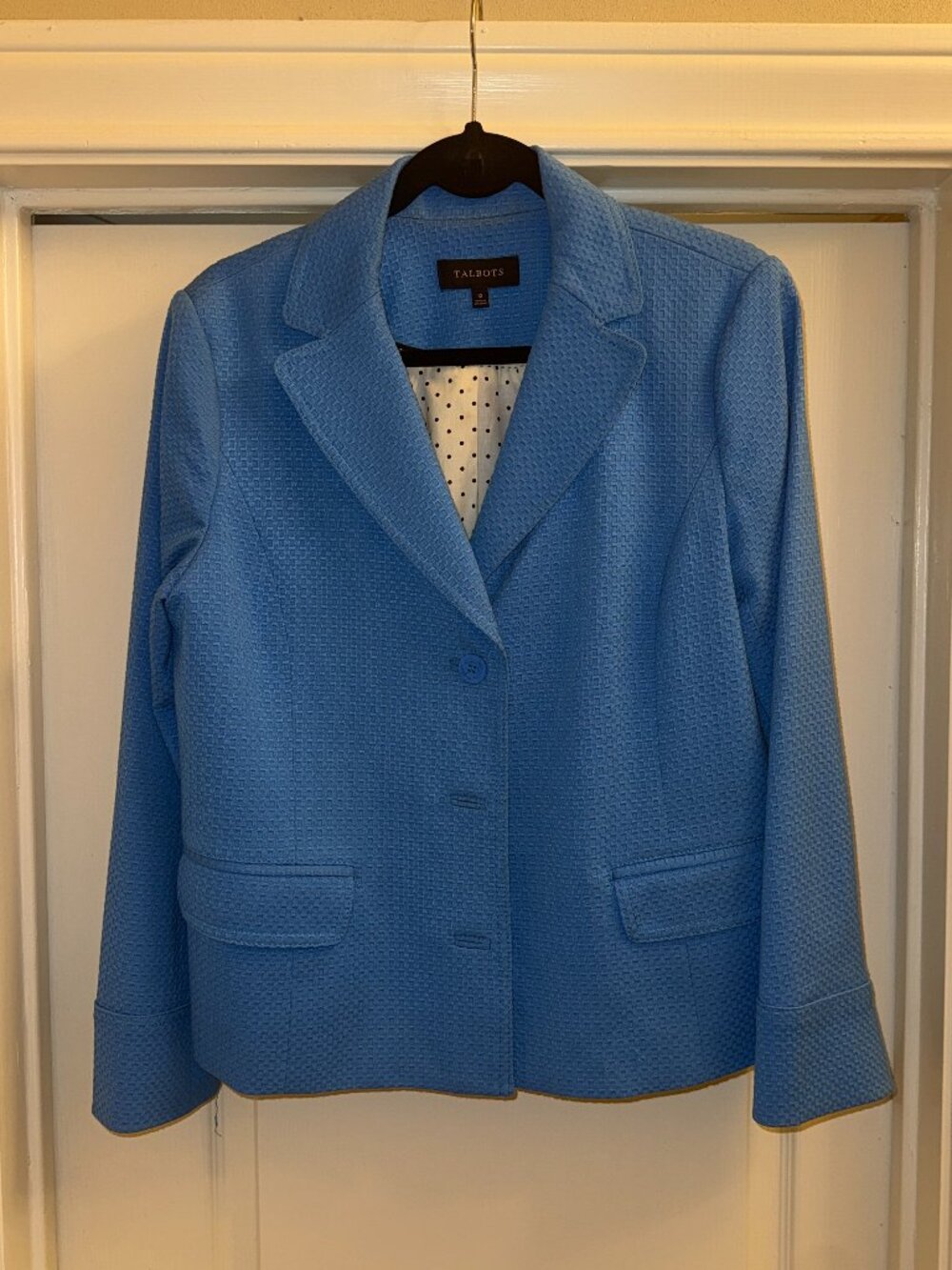 Talbots Textured Essential Blazer - Size 12 - Blue